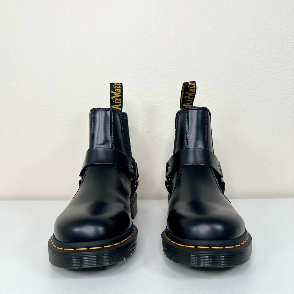 Dr. Martens WINCOX Black Leather Harness Buckle Moto Chelsea Boots Sz 9 NEW - Picture 5 of 16